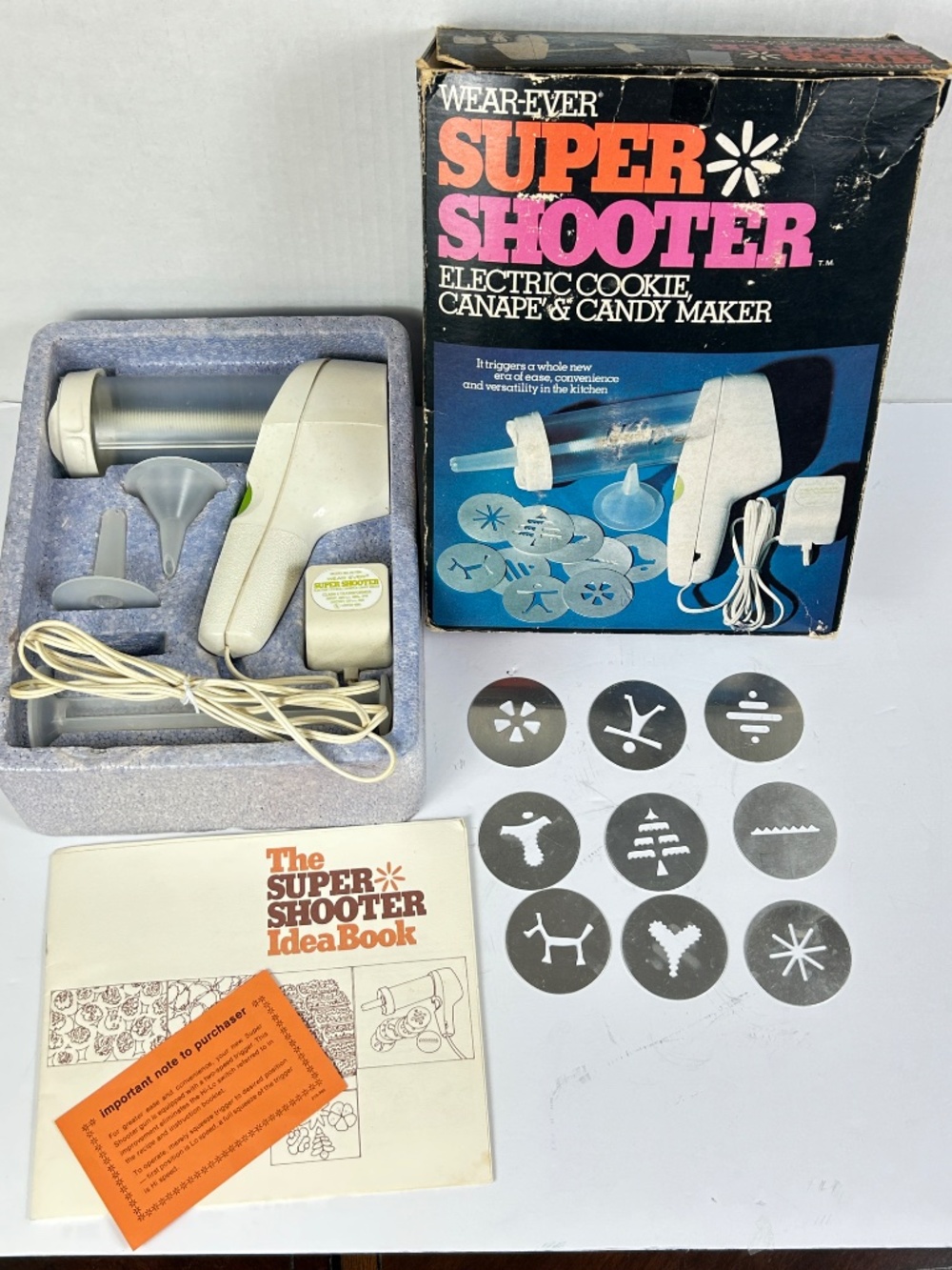 WearEver‎ Super Shooter 70001 Electric Cookie Press Vintage COMPLETE Testd Works